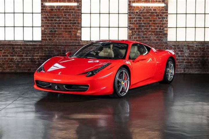 A Ferrari 458 Italia during the Trans Sports Show on May 22, 2014