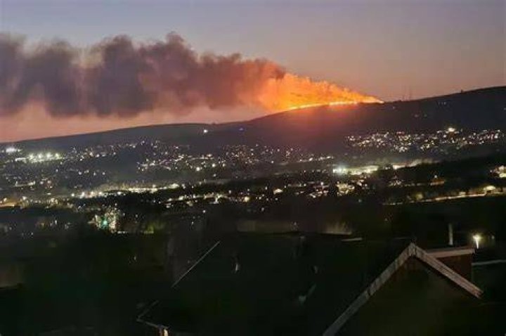 A huge fire was seen outside the Sonic restaurant in Bellevue, Nebraska