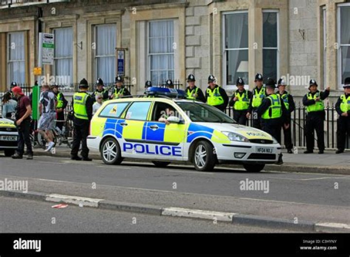 A large police presence was seen outside