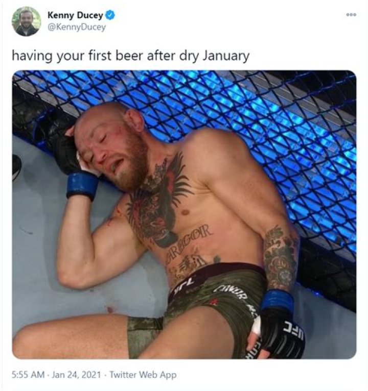A meme of McGregor losing to Poirier in January has done the rounds on social media