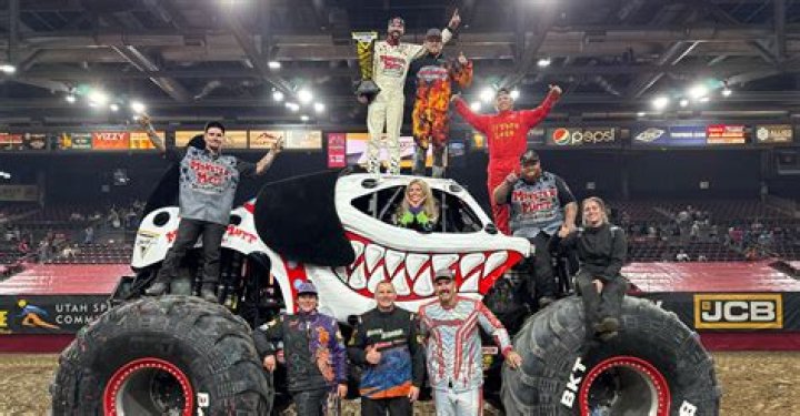 A monster truck driver shows what the vehicle is capable of by hurling it around