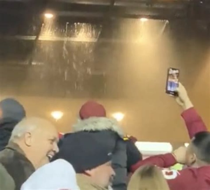 A pipe burst at FedEx field during Washington's match with the Los Angeles Chargers
