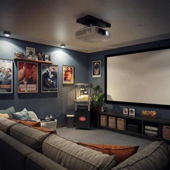 A small cinema room where Aaron and his friends would hang