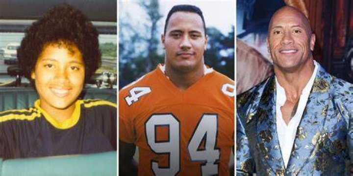 A young Dwayne Johnson with his World Wrestling Federation champ dad Rocky