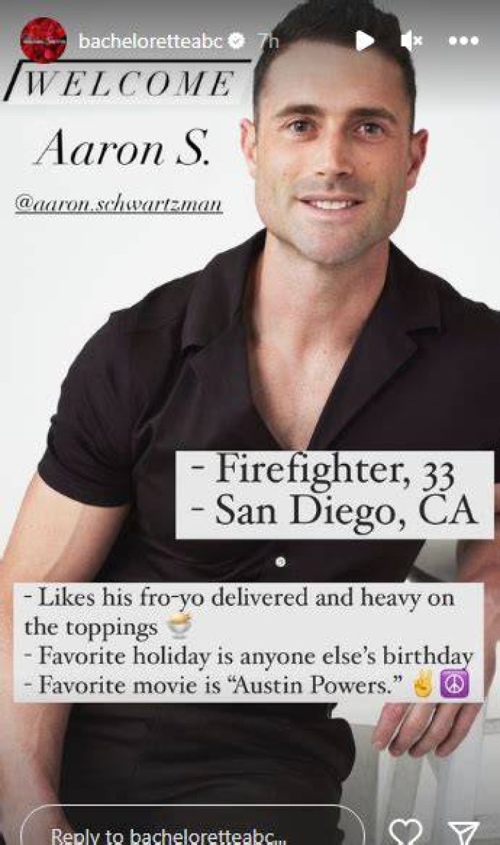 Aaron Schwartzman is a firefighter who's also from San Diego, California