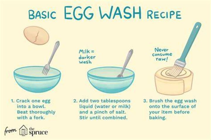 Add egg wash to the top of the bake so it'll go brown