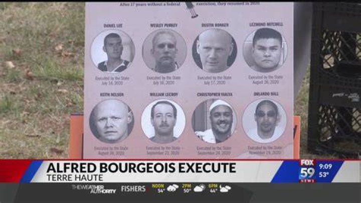 Alfred Bourgeois was executed on Friday in Indiana for murdering his 2-year-old daughter in 2002