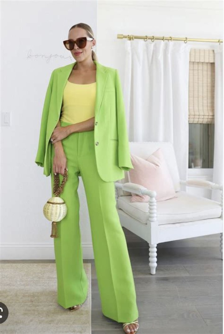 Allen bought lime-green pants from Kendall's closet and found the matching top