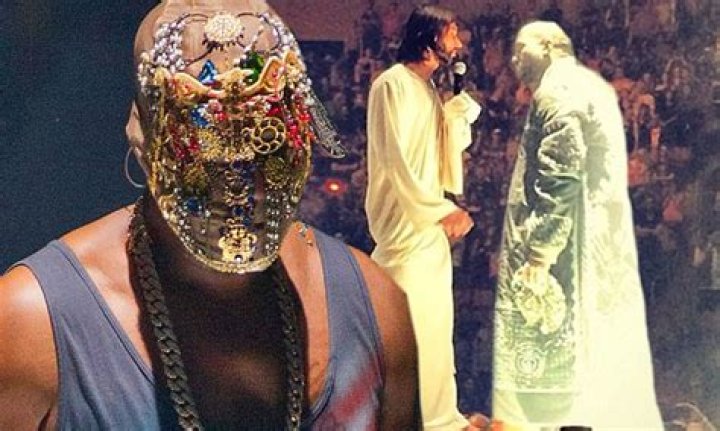 Along with the mask, Kanye wore black gloves and a black leather jacket