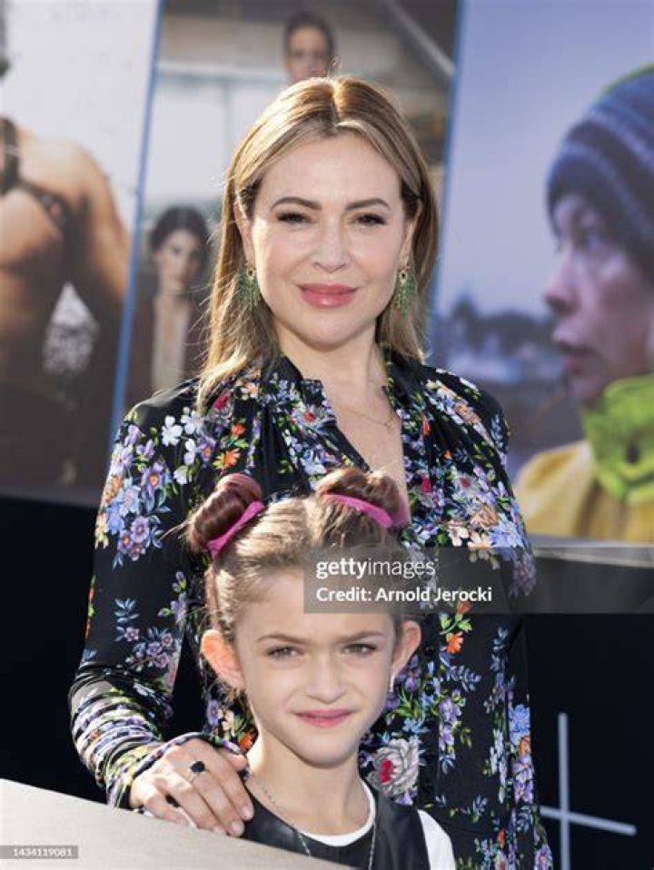 Alyssa Milano, her daughter Elizabella, her son, Milo, and her husband, David