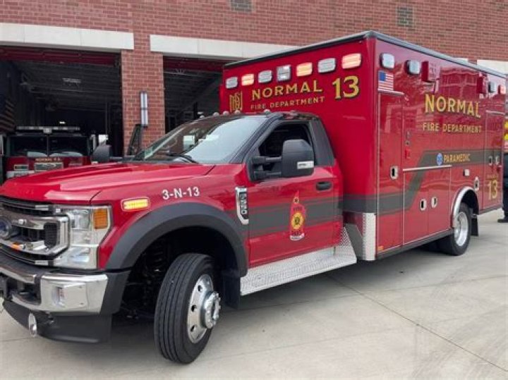 Ambulances and fire department trucks were at the scene