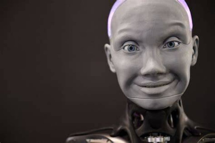 Ameca can smile, wink and move its shoulders
