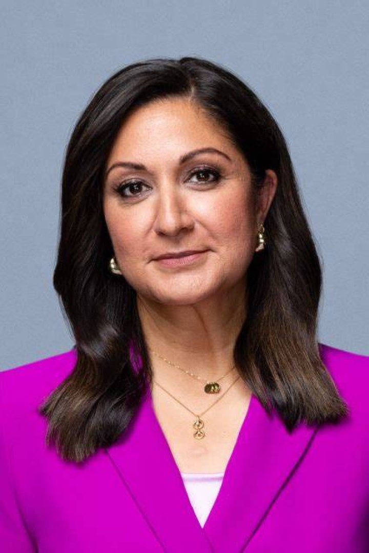 Amna Nawaz at the PBS 2023 TCA Winter Press Tour in Pasadena, California, on January 16, 2023