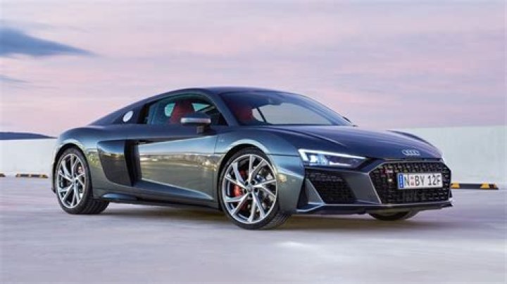 An Audi R8 similar to the one purchased by Tom Brady for $165,000, equipped with a V10 engine and produces 438 horsepower