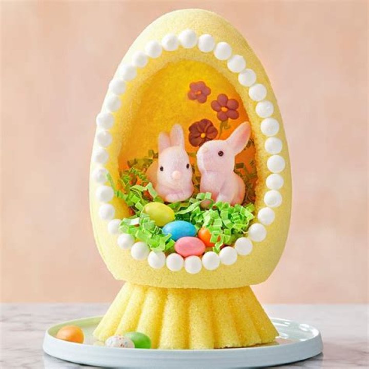 An Easter egg decorated by a student from Pennsylvania is on display in the East Colonnade of the White House in Washington, DC, on Thursday, April 6, 2023