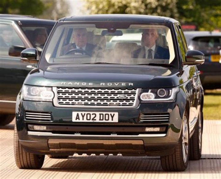 Andrew drives his Range Rover along the Long Walk in Windsor