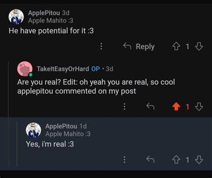 Apple commented on the post 