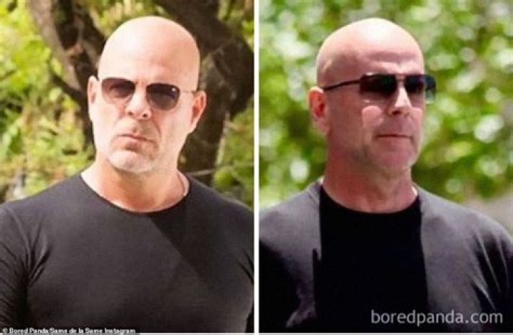 Argentine Pablo Perillo (left) looks so much like Bruce Willis (right) he once even replaced him in an energy drink advert in Budapest as the actor was in New York filming