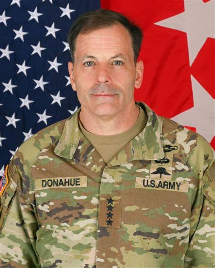Army Major General Chris Donahue is the last US soldier seen boarding a plane out of Afghanistan