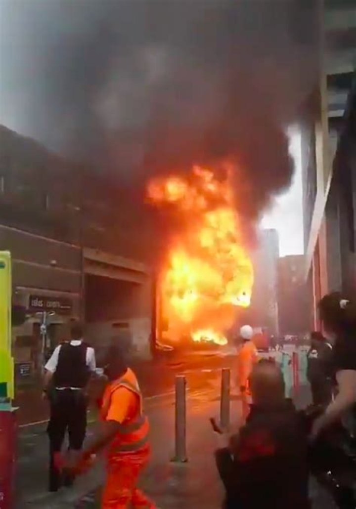 Around 100 firefighters rushed to the scene