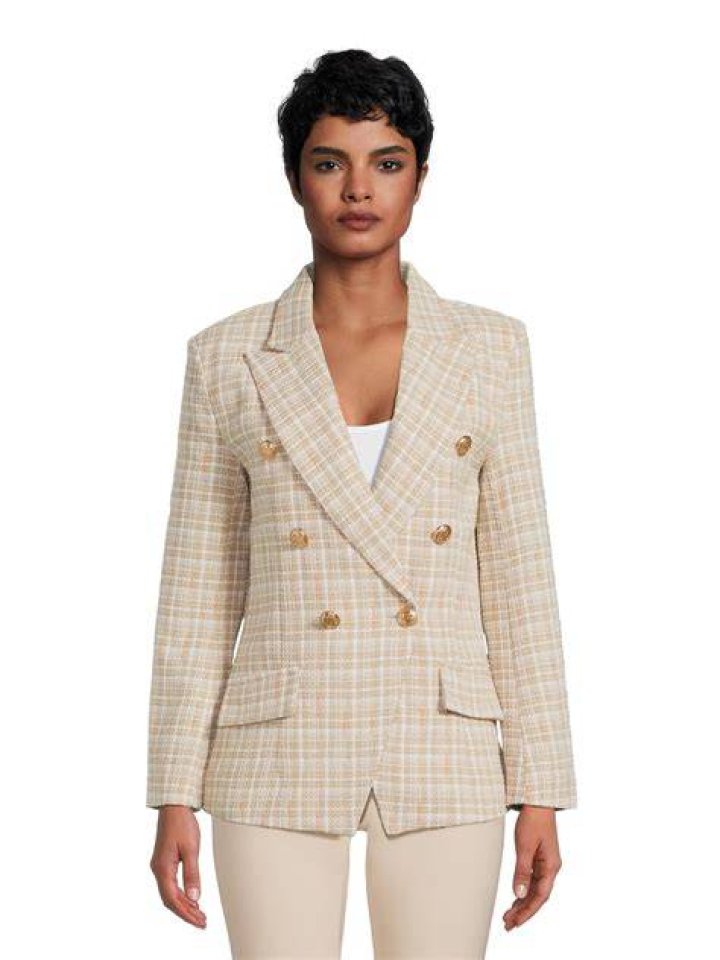 Attitude Unknown Women's Metallic Button Blazer