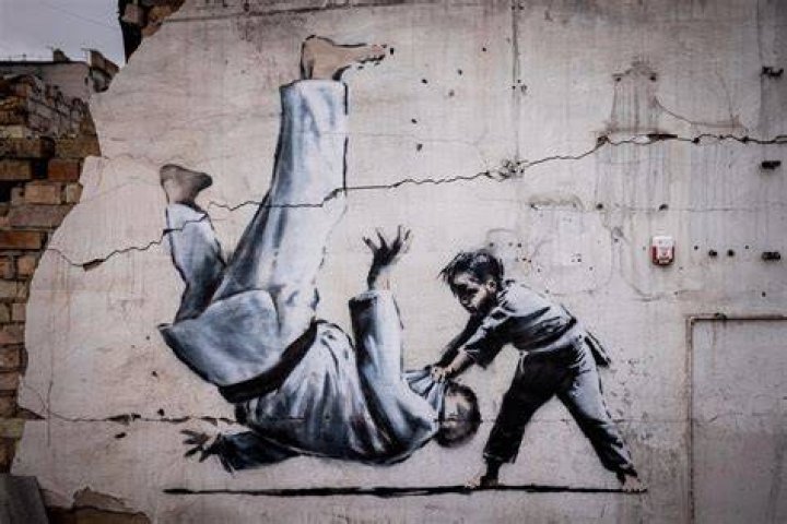 Banksy painted the artwork on Rothesay Avenue in Lenton, Nottingham