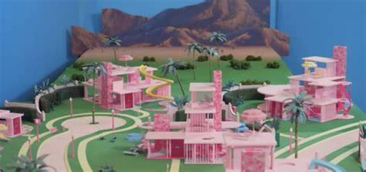 Barbieland was constructed and filmed at the Warner Bros studio in Leavesden