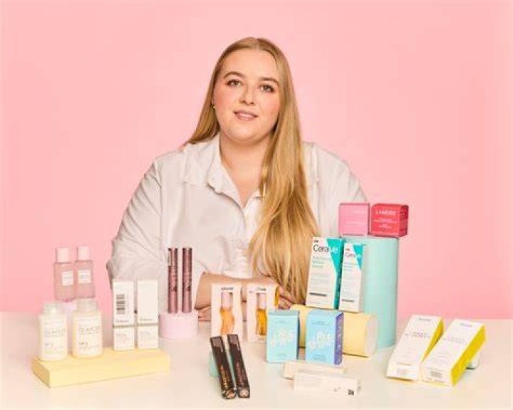 Beauty Editor Tara started off bare-faced, left, before testing each product on camera, showing off the finished result, right