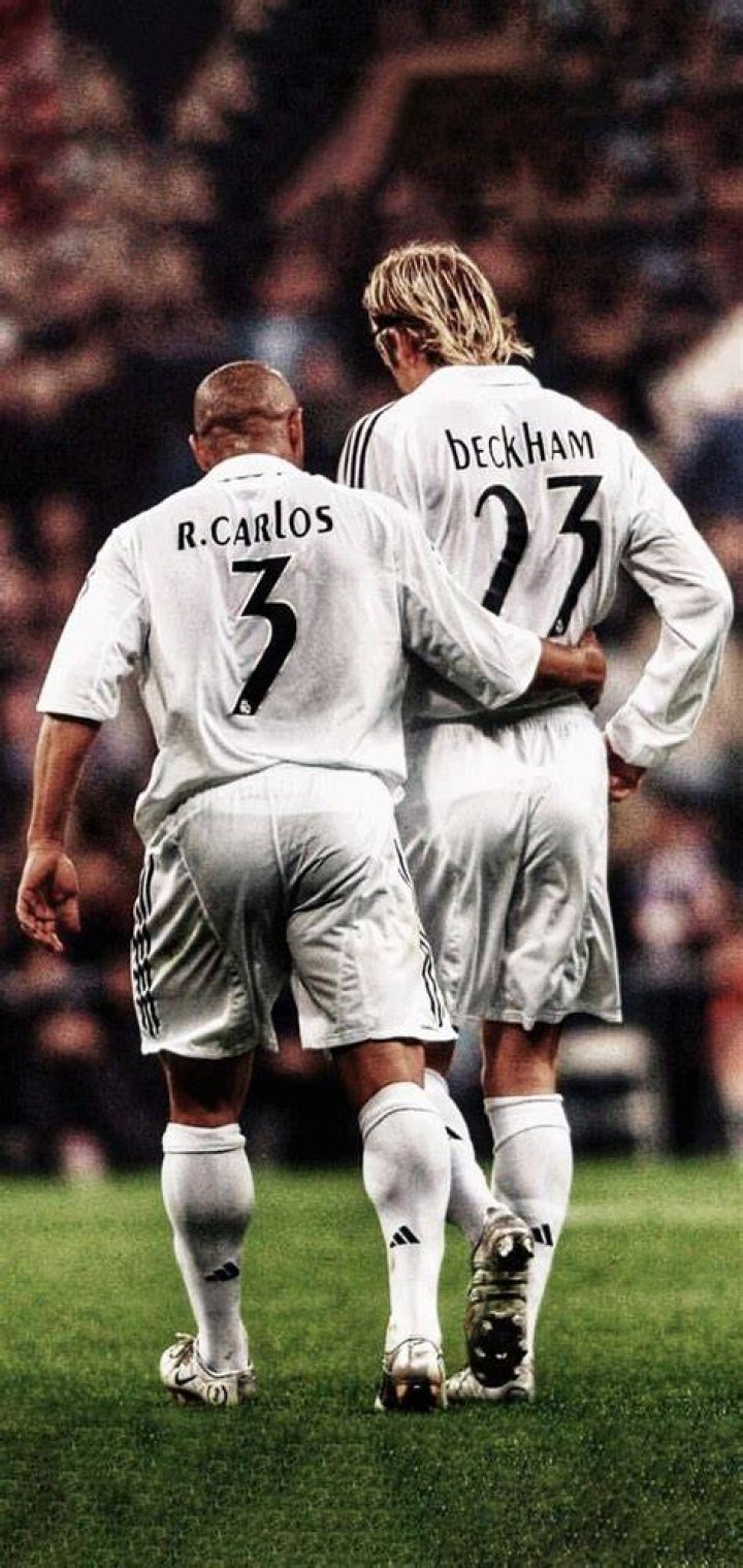 Beckham and Carlos would often have to fight it out for free-kick-taking duties