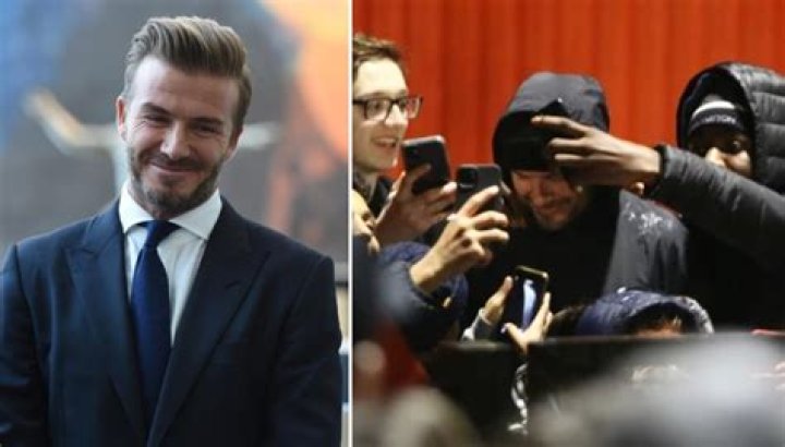 Beckham was mobbed on his arrival in China ahead of his Madrid debut