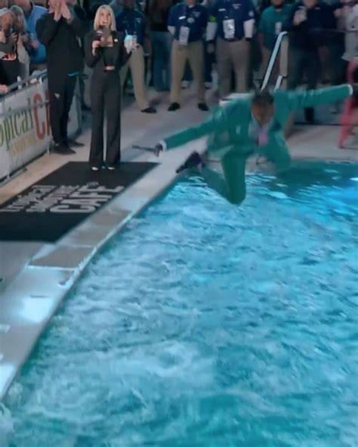 Beisner-Buck yelled 'No!' as Griffin soaked his snazzy suit