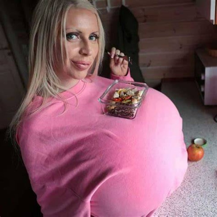 Beshine complained her humongous breasts are constantly knocking things over