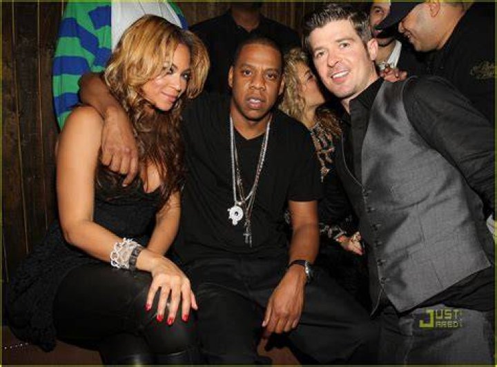 Beyonce, Jay-Z and Robin Thicke attend Robin Thicke's birthday celebration at 1OAK on March 17, 2010 in NYC