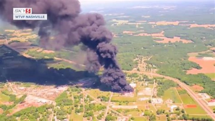 Black smoke could be seen billowing following the crash and explosion