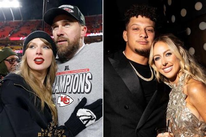 Both Taylor and Patrick Mahomes' wife Brittany wore custom jackets as the Chiefs beat the Miami Dolphins