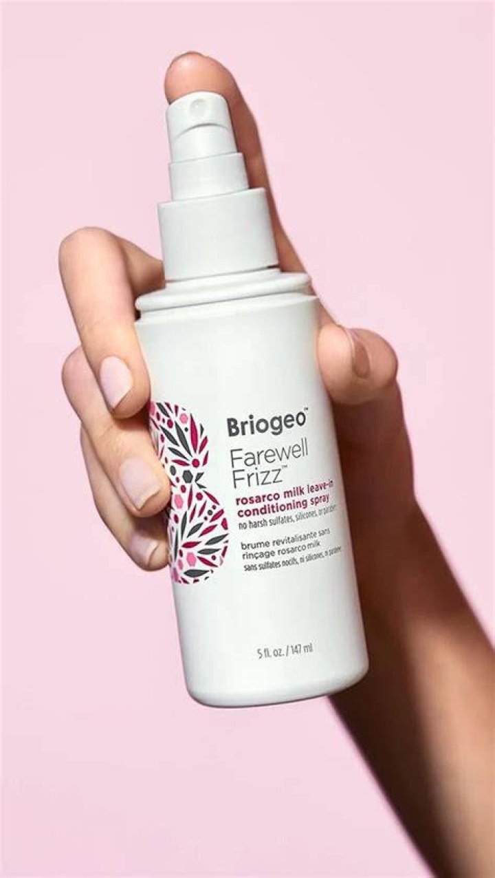 Briogeo Farewell Frizz Rosarco Milk Leave In Conditioning Spray | Coconut Oil + Argan Oil | Anti Frizz Hair Products for Straight, Wavy and Curly Hair | 5 Ounces
