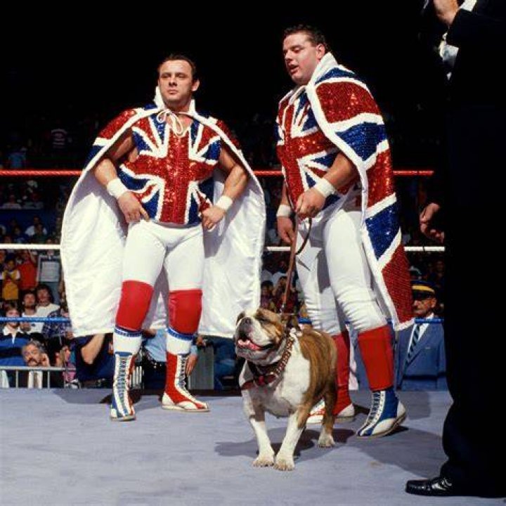 British Bulldog (left) was a fan favorite and one-half of the British Bulldogs tag team