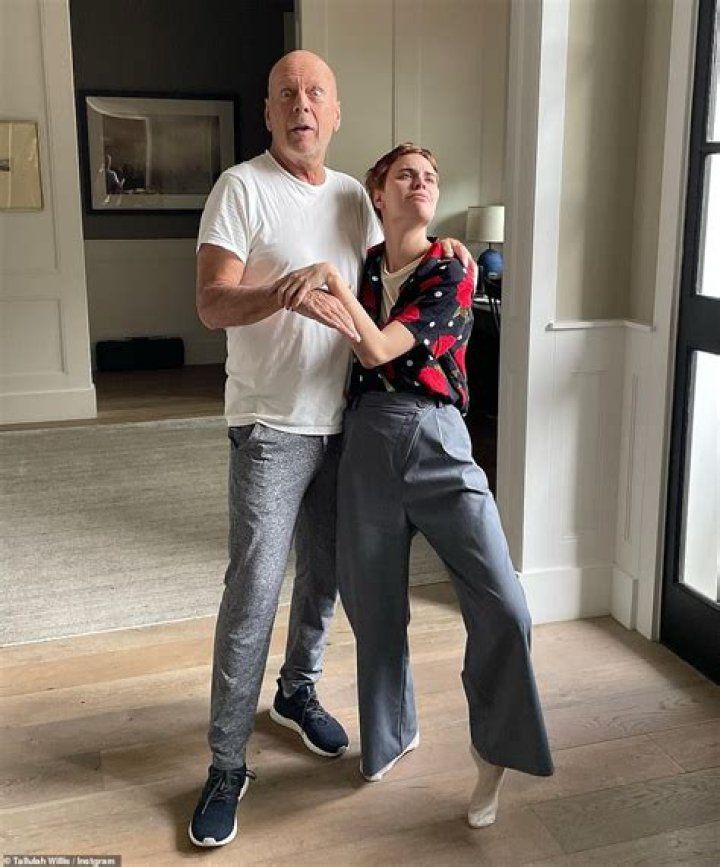 Bruce appeared to be having a great day with his young daughter Mabel
