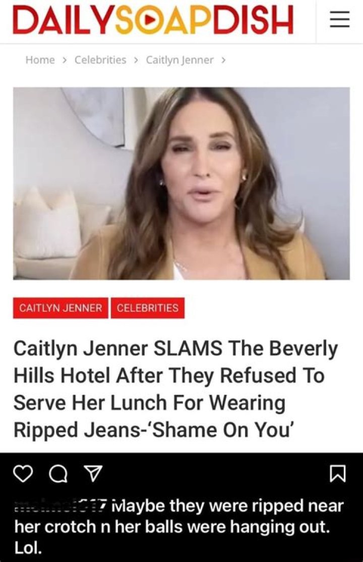 Caitlyn Jenner Slams Beverly Hills Hotel for Denying Her Service Because of a Tiny Rip in Her Jeans