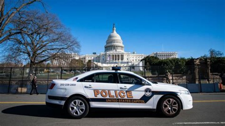 Capitol police said a car rammed into two cops and both officers were rushed to hospital