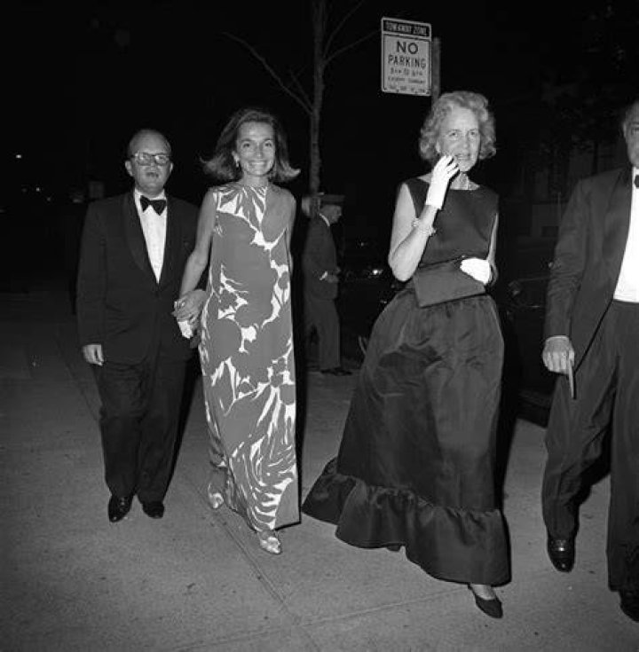 Capote smiles with public relations executive Lee Radziwell and Rachel Lambert Lloyd in an undated photo