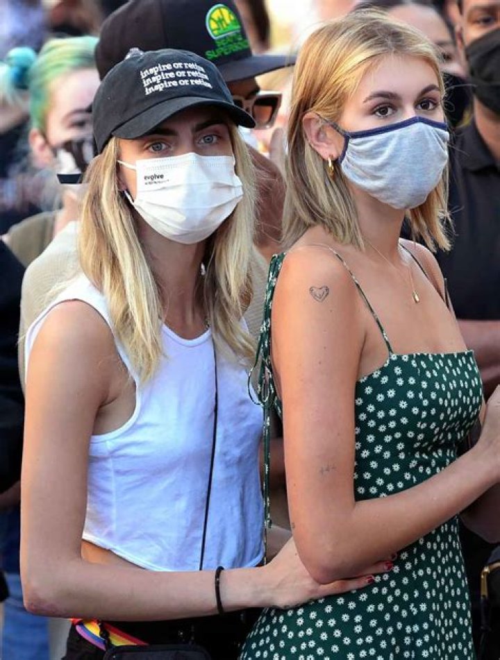  Cara and Kaia - who is the daughter of Cindy Crawford - were seen staying close to each other at a Black Lives Matter rally last month
