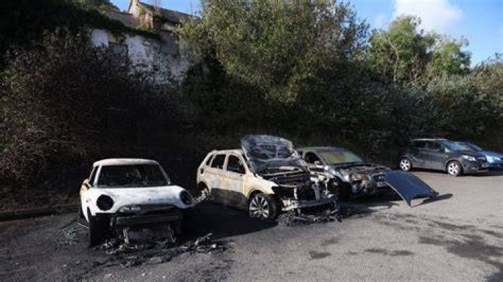 Cars have been torched as the fires move up the coast