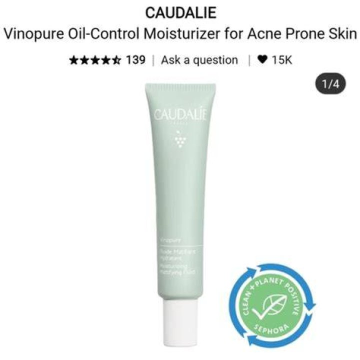 Caudalie Vinopure Oil-Control Moisturizer for Acne Prone Skin