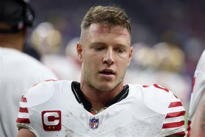 Christian McCaffrey (pictured) and his 49ers will square off with the Detroit Lions for the NFC title and a spot in Super Bowl LVIII