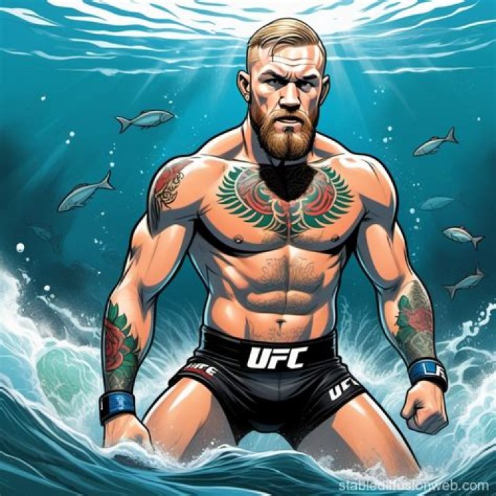 Conor McGregor pictured at Ocean Beach in Ibiza with Wayne Lineker