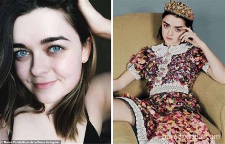 Copenhagen-based content creator Sonja Lovdal (left) is often mistaken for Games of Thrones actress Maisie Williams (right) and uses it as her 'party trick'