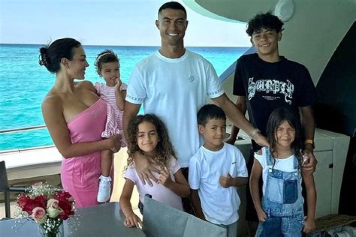 Cristiano Ronaldo with his family