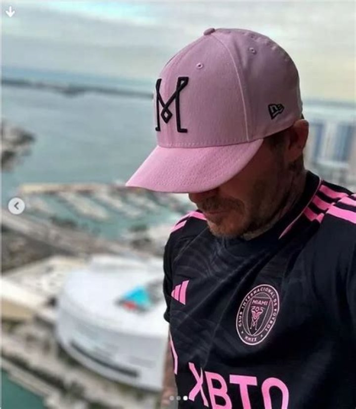  David also rocked a Inter Miami CF bobble hat alongside his son Romeo