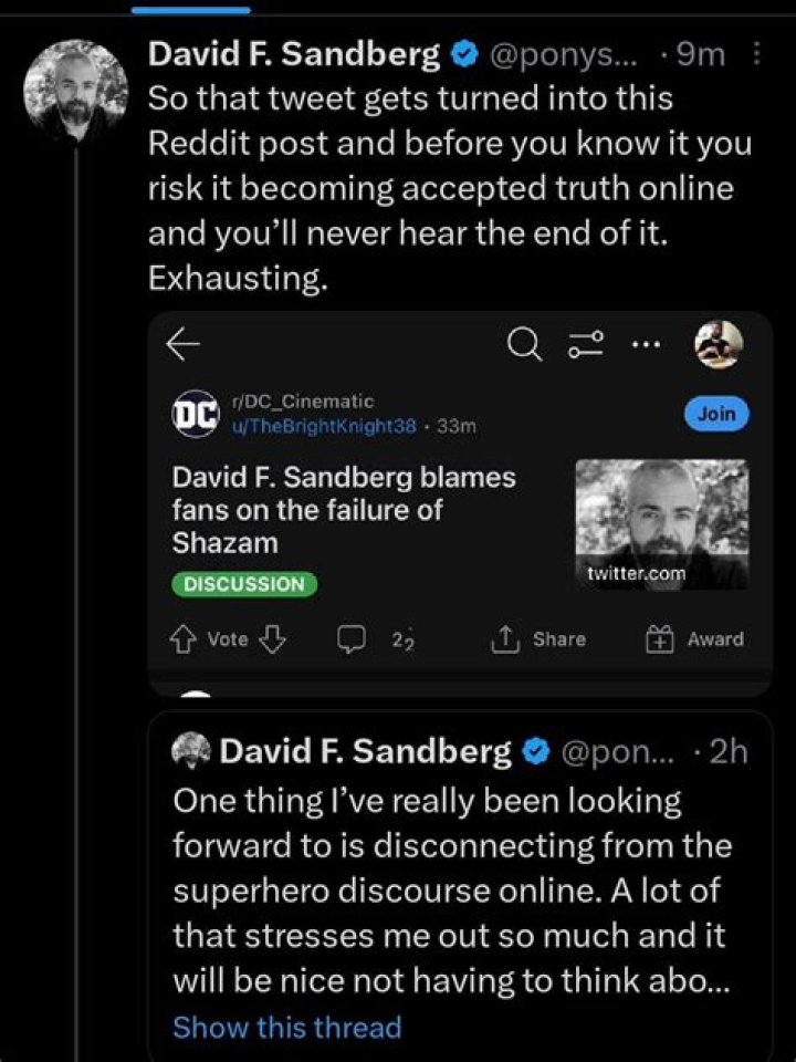 David regularly posts about the show on social media